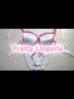 [x]サテン下着紹介 ホワイト＆ピンク C65 M 可愛い系の下着 | satin Glossy Shiny lingerie so pretty ...