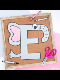 [x]Letter E Craft Patterns | Elephant Craft | Alphabet Crafts | Uppercase ...