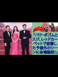 [x]Park bo gum「パク・ボゴムとスジ、レッドカーペットで披露した予想外のシーンに会場騒然！」 - YouTube